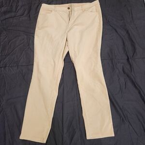 Loft suede cream jeans curvy plus size.